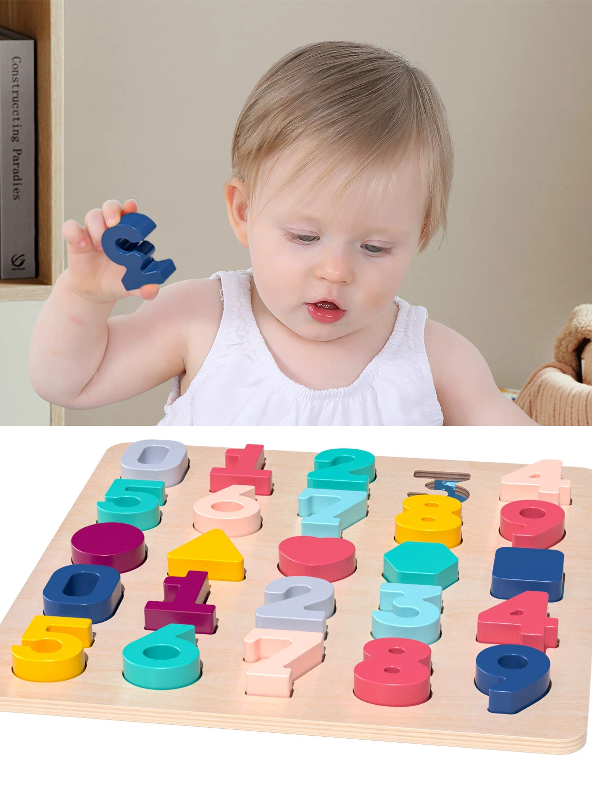 26 ingilis əlifbası tapmacası blokları, rəqəm lövhəsi, Montessori erkən təhsil lövhəsi, 1-3 yaşlı uşaqlar üçün təhsil oyuncağı