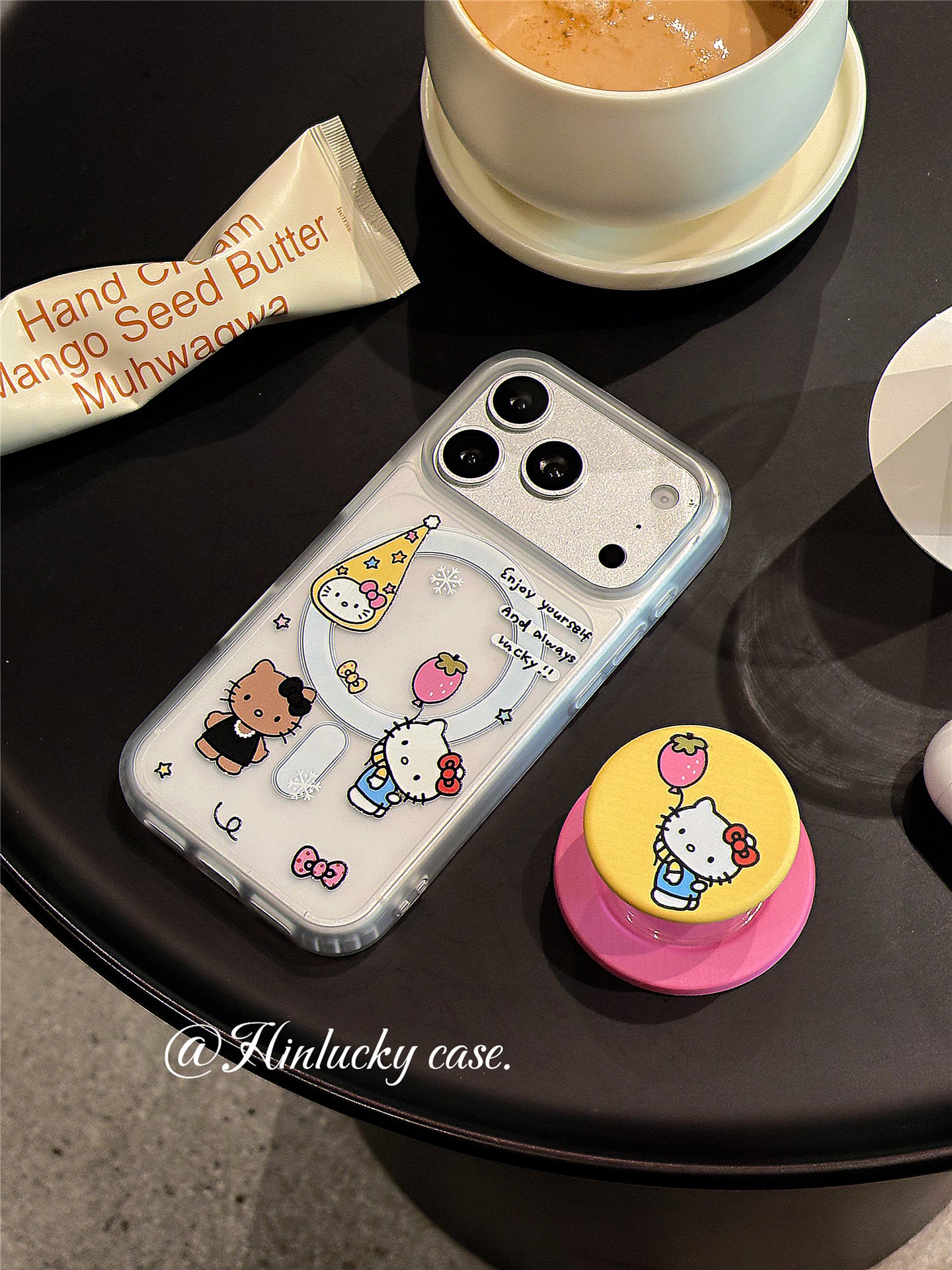 Hinlucky Sevimli Karikatura Pişiyi Çiyələk Balon Maqnit Tutacağı Apple 17 Mobil Telefon Çantası iphone16promax Skin Feel Matte 15 Yeni 14 Düşməyə Qarşı Qoruyucu Qapaq 13 Super Gözəl