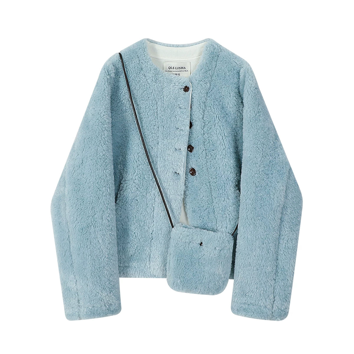 Chorlisa Koreya üslubunda, Chanel-dən ilhamlanmış, qadınlar üçün çox yönlü və dəbli quzu yun palto, şık, unikal və payız və qış üçün isti.