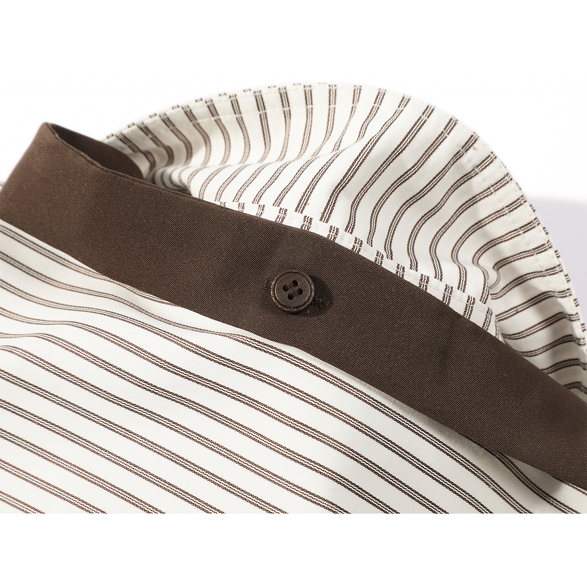 Cholisa qadınlar üçün çoxfunksiyalı Koreya üslubunda qəhvəyi zolaqlı köynək, unikal dizayn, erkən yaz boş gündəlik uzunqol top