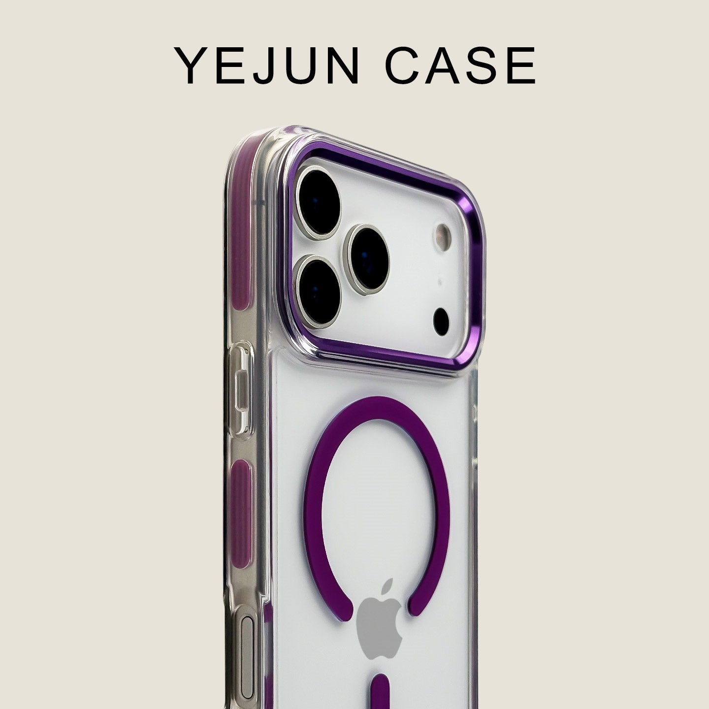 Yejun Apple 17 mobil telefon qutusu üçün uyğundur narıncı maqnit kristal şəffaf iphone17promax yeni akril 16pro düşməyə qarşı 15 metal çərçivə 14 niş 13 yüksək səviyyəli İnternet məşhur Hava