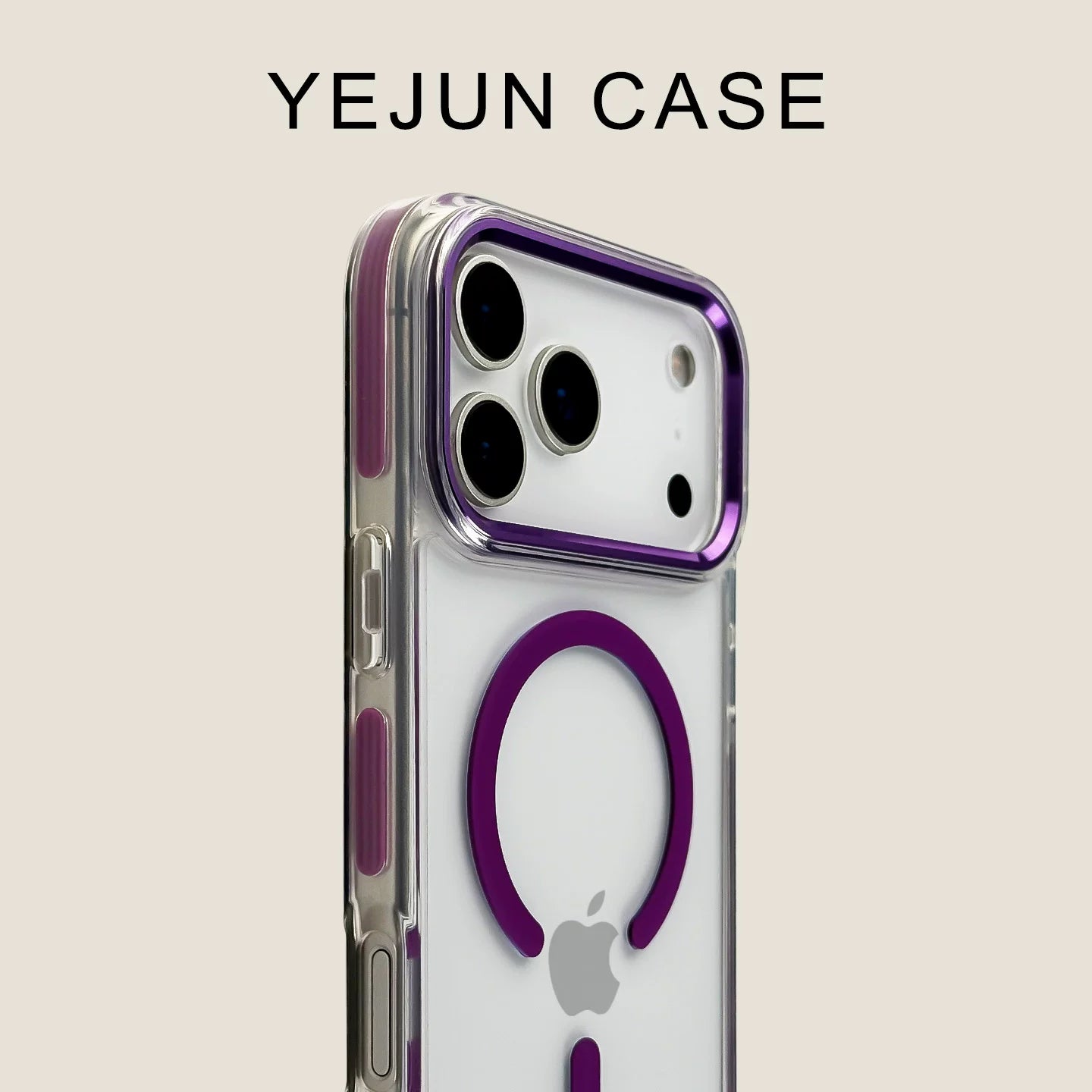 Yejun Apple 17 mobil telefon qutusu üçün uyğundur narıncı maqnit kristal şəffaf iphone17promax yeni akril 16pro düşməyə qarşı 15 metal çərçivə 14 niş 13 yüksək səviyyəli İnternet məşhur Hava