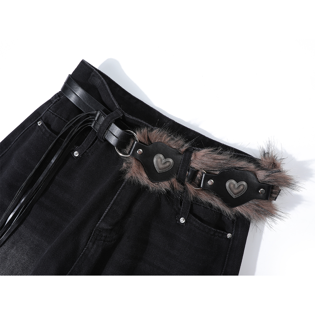 Chorlisa, qadınlar üçün vintage, işlənmiş denim cins şalvar, geniş ayaqlı, boş, çoxfunksiyalı, payız Amerika üslubunda, yüksək belli düz ayaqlı şalvar.