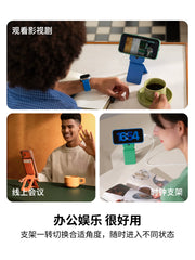 MOFT iPhone 17/Plus/Pro/Pro Max ilə uyğundur, canlı yayım, selfi, maqnit telefon tutacağı, Apple 16/15 düymlük ekran, çoxfunksiyalı 13 düymlük üçbucaqlı kart tutacağı, qatlanan simsiz şarj, MagSafe üçün uyğundur.