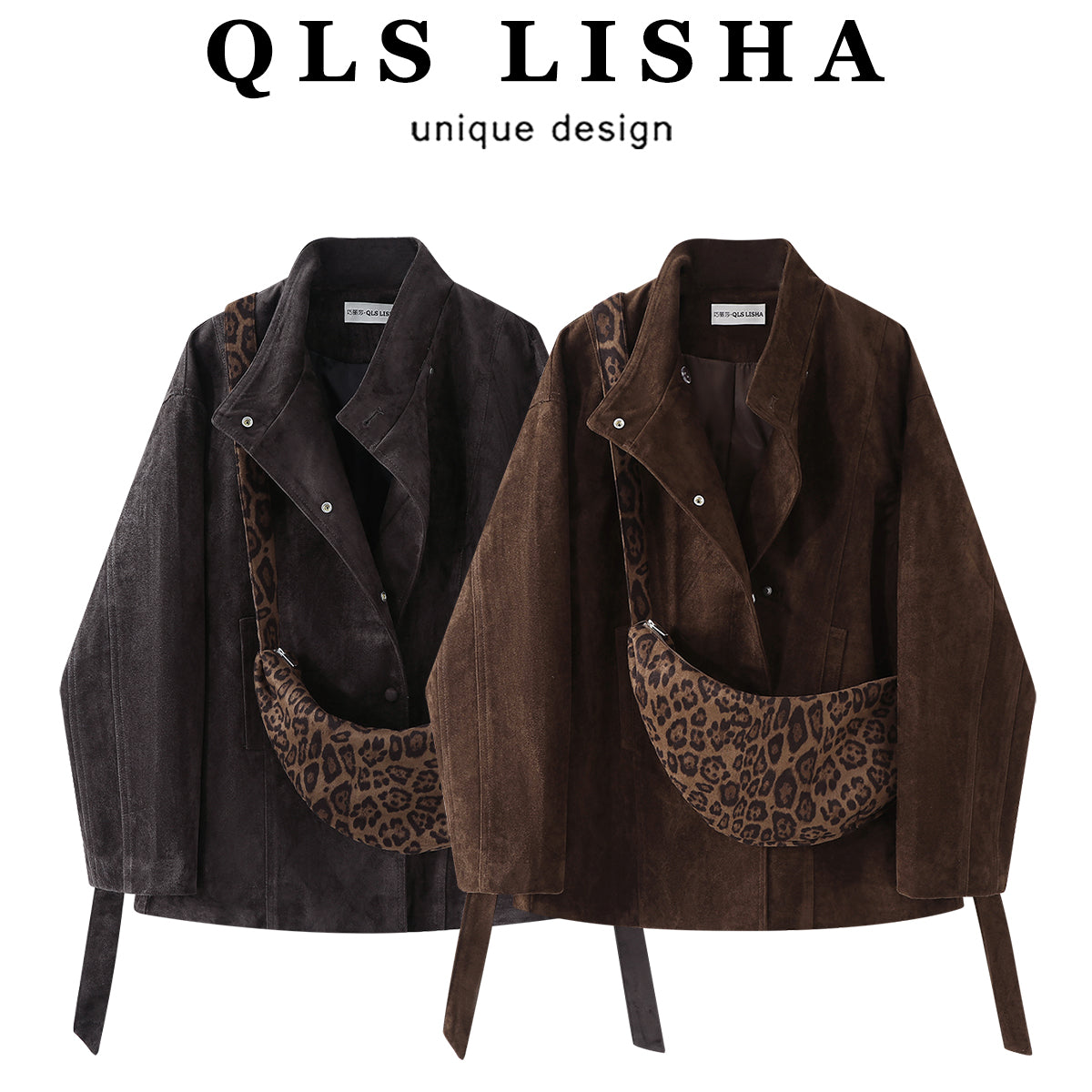 Cholisa Orta Uzunluqlu Zamşa Payız Paltosu 2026 Yeni Qadınlar üçün Məşhur Retro Stil Gödəkçə