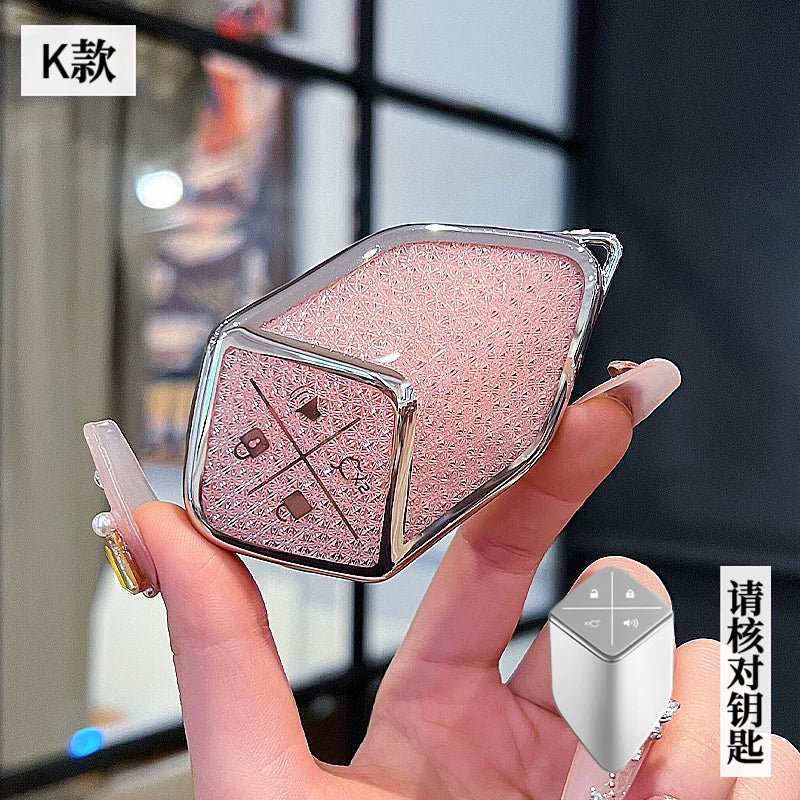 Suitable for Deep Blue S07/L07/S05/SL03 key cases, car cases, full-coverage crystal screen smart key chains