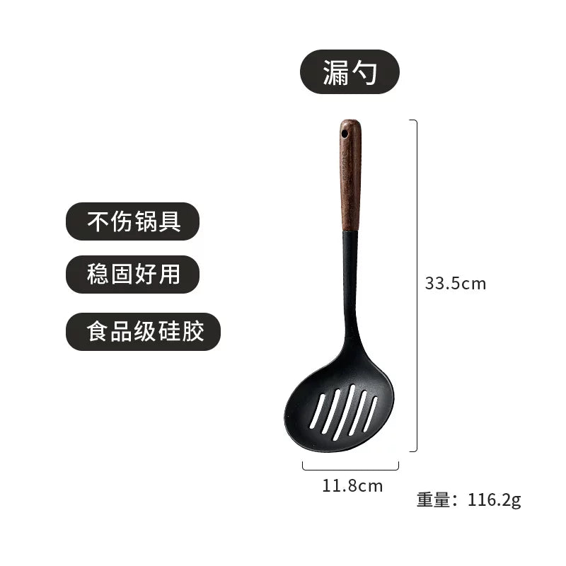 Yerkökü silikon spatula məişət yemək spatula yapışmayan xüsusi şorba qaşığı süzgəc qida dərəcəli yüksək temperatura davamlı dəst