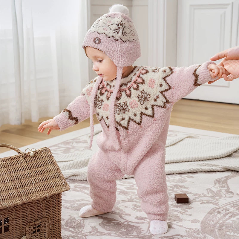 Manxi Körpə Onesie Avokado Yarım Flis Körpə Geyimləri Qalınlaşdırılmış İsti Romper Payız və Qış