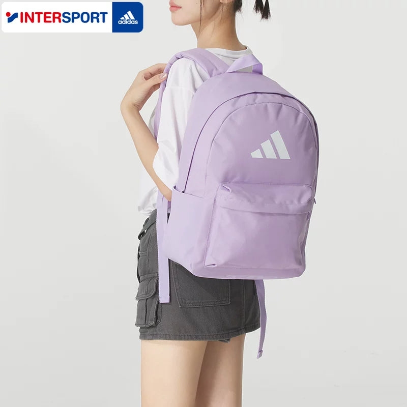 Black Adidas backpack for men and women, new model for the back-to-school season, large capacity, practical sports bag.