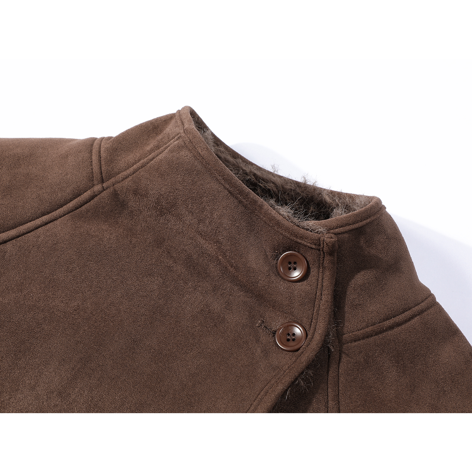 Cholisa-nın çox şirin, yun astarlı, qalınlaşdırılmış quzu yunundan zamşa paltosu, qadınlar üçün isti qış üst geyimi.