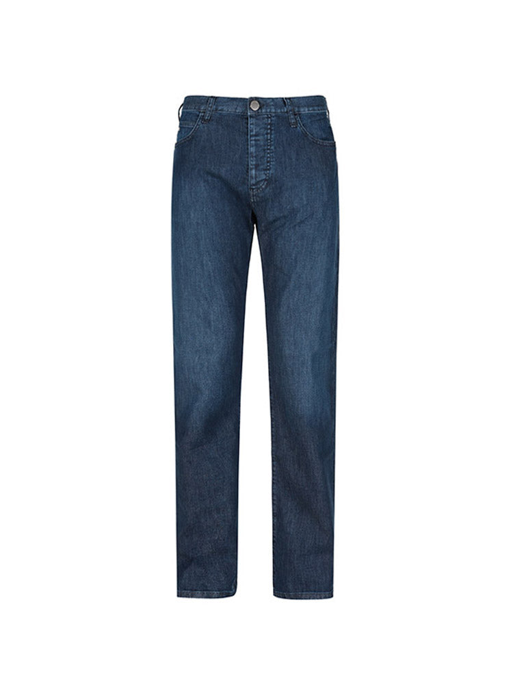 Armani EA Kişilər üçün Pambıq Düyməli Yumşaq Cins Şalvar Kişilər üçün Gündəlik Şalvar 8N1J21 1D85Z