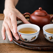 280 milyon Ming Dynasty Chenghua Doucai Toyuq Silindr Kuboku Dehua Əl istehsalı Antik Kung Fu çay dəsti Çay İçməli Ev Master Kuboku