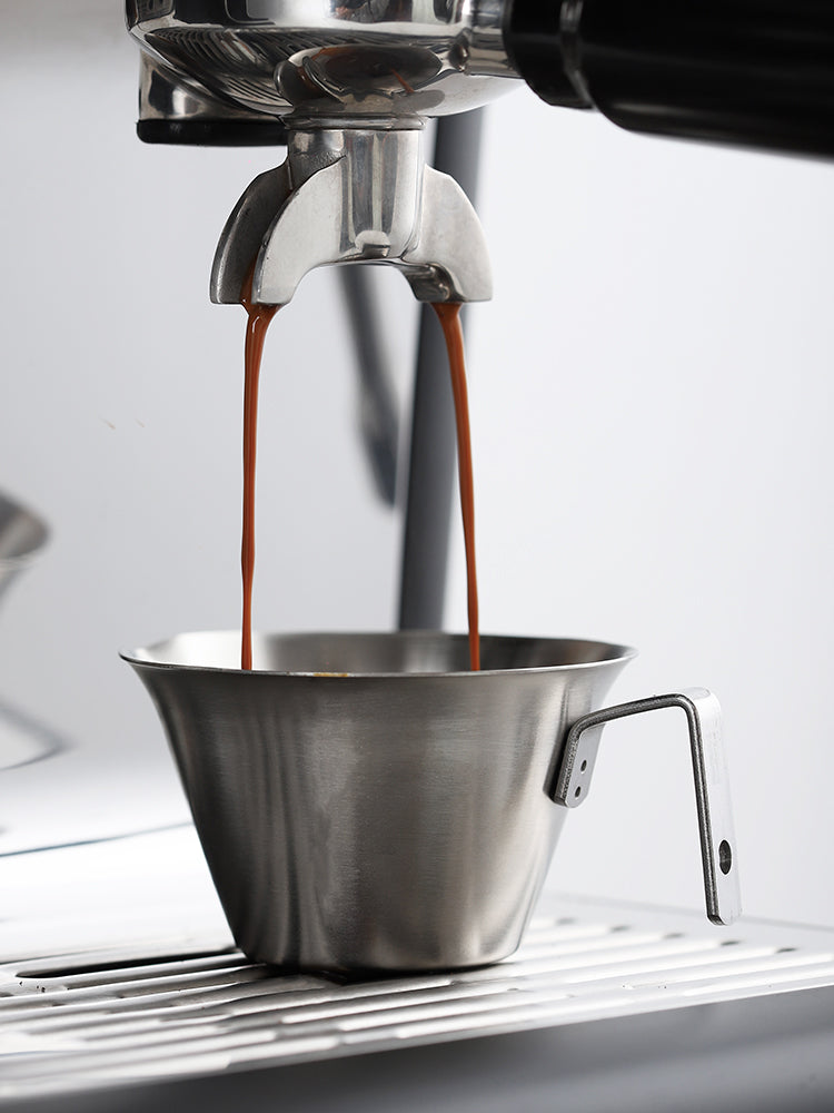 Paslanmayan poladdan espresso fincanı qəhvə maşını İtalyan unsiya stəkanı espresso ekstraktı miqyaslı 100ml ölçmə fincanı