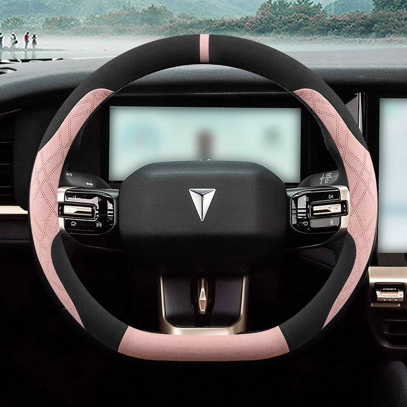 2024/2025 Changan G318 Tünd Mavi Sükan Üzlüyü, Ultra nazik Zamşa, Sürüşməyən, Tər udma qabiliyyətinə malik, Qış İstifadəsi üçün uyğundur