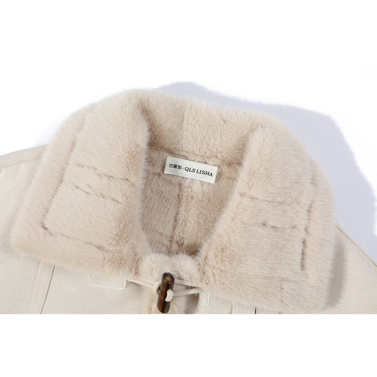 Cholisa Qoyun Dərisindən Qısa Yun Astarlı Qalın Palto, Payız və Qış, Zərif və Yüksək Seçimli Top