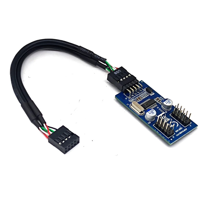 Pulsuz çatdırılma anakartı USB2.0 9PIN/19-pin ikili 9PIN interfeysinə 9-pin bir-iki genişləndirmə HUB mərkəzi