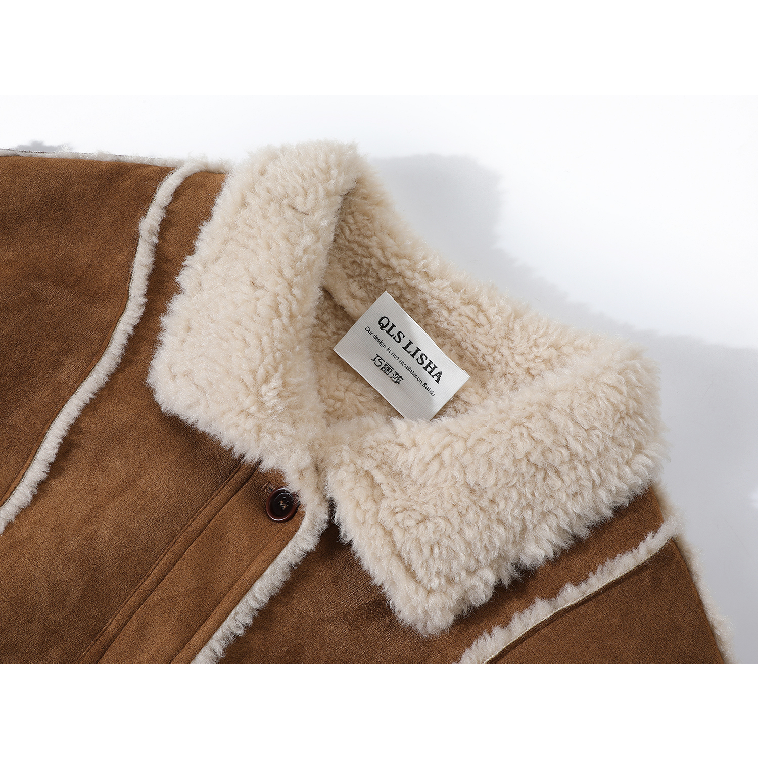 Cholisa quzu dərisindən zamşa qadın motosiklet gödəkçəsi, payız və qış üçün unikal və super şık qalın palto.