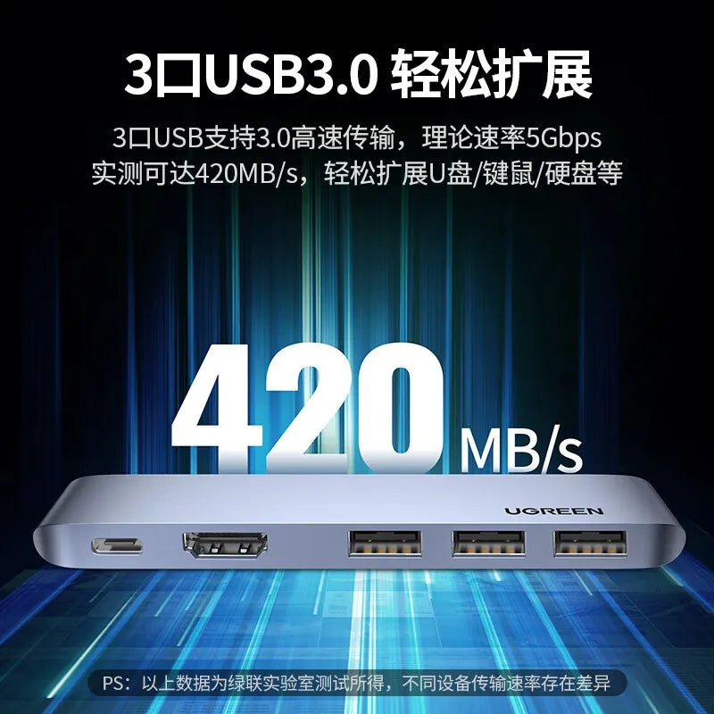 Green Alliance typec genişləndirmə dokunun genişləndirilməsi USB adapter Thunderbolt 3hdmi proyektor şəbəkə kabeli adapteri mac notebook macbook pro/air aksesuarları Apple kompüter çeviricisi üçün uyğundur