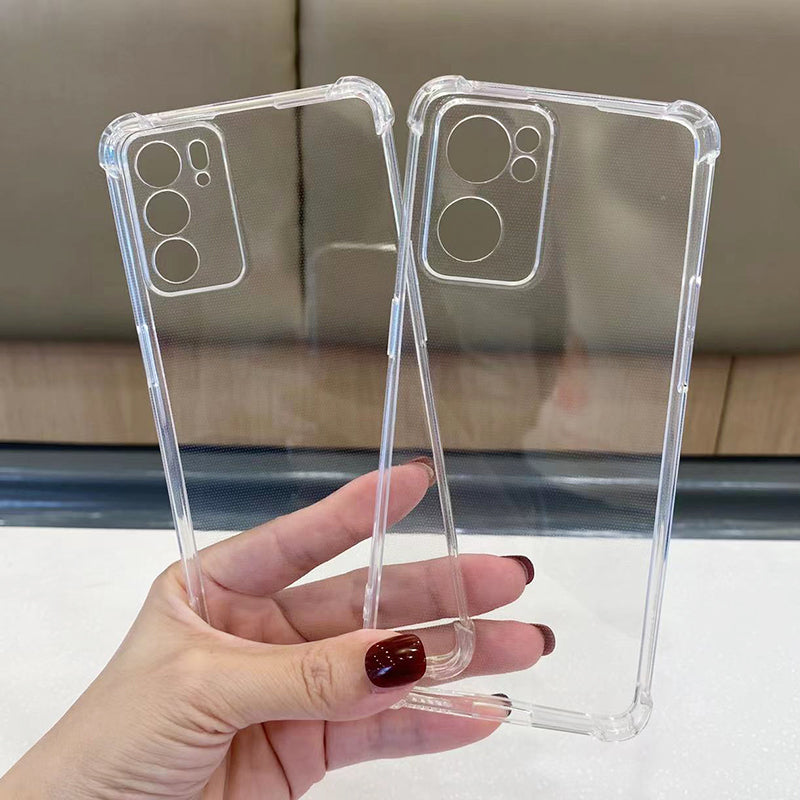 OPPO A58 mobil telefon qutusu A97 qoruyucu örtük K10X yumşaq qabıq A57 şəffaf rezin örtük K10 canlılıq versiyası A55 düşməyə qarşı A5 üçün uyğundur