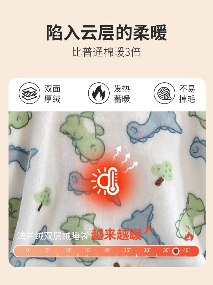 Payız və qış üçün Britaniya uşaq pijamaları, oğlan və qızlar üçün qalın flanel kombinezon, körpələrin təpikləməsinin qarşısını almaq üçün yun astarlı isti yorğan.