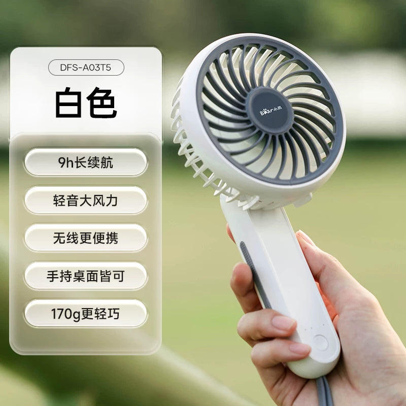 Bear USB fan mini əl doldurulan fan qatlanan portativ portativ açıq hava ventilyatoru mobil elektrik fanatı
