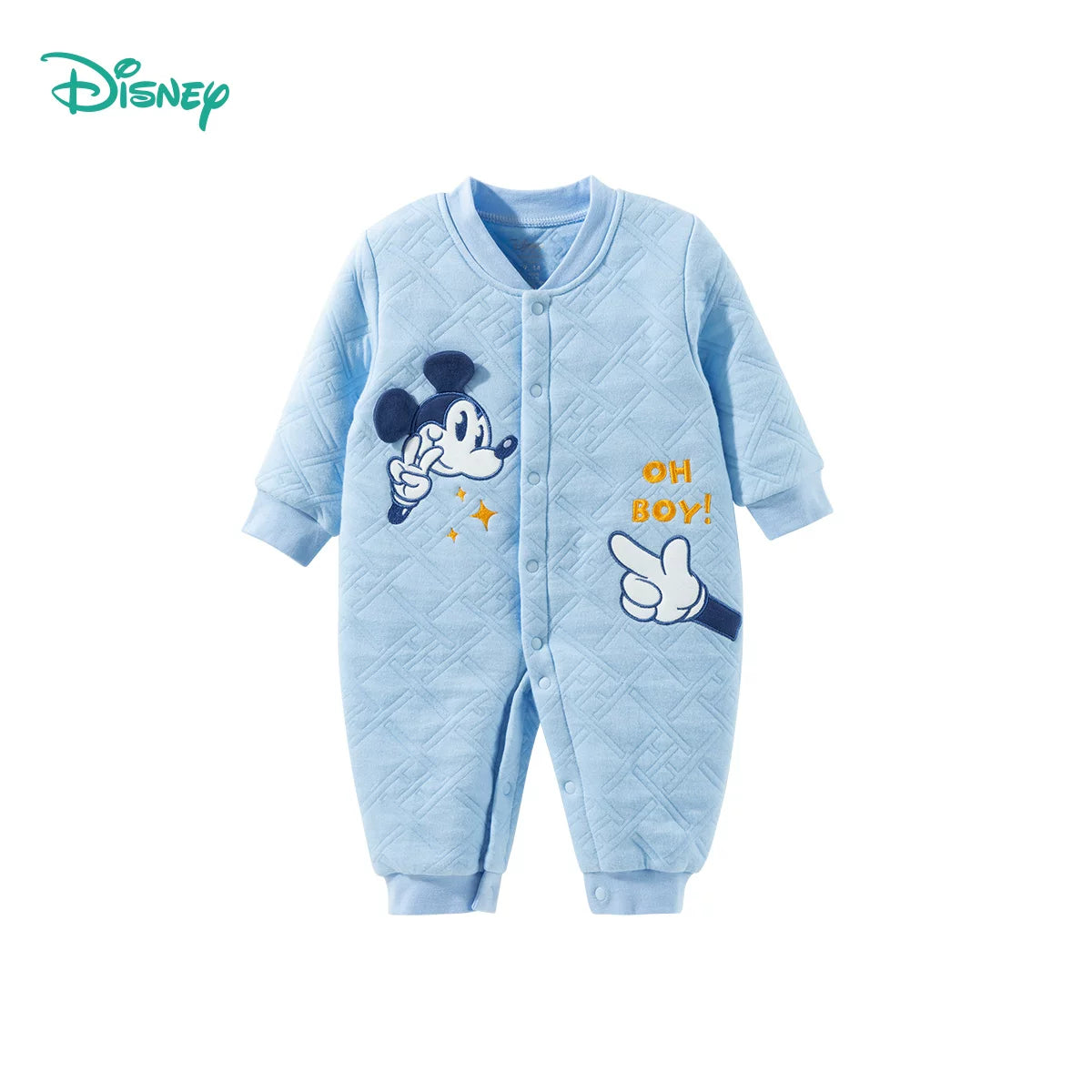 Disney uşaq geyimləri payız və qış yeni stil uşaq bodi üç qatlı isti ev sürünən kostyum nazik təmiz pambıq sırğalı Mickey Mouse