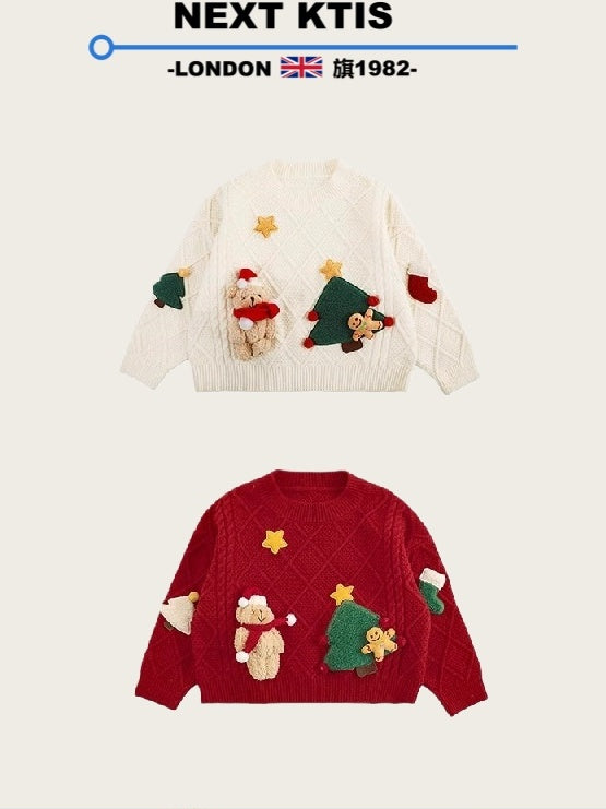 NEXT KTIS Qızlar üçün Milad Sviteri 2025 Qış Yeni Stil Trikotaj Üst Don