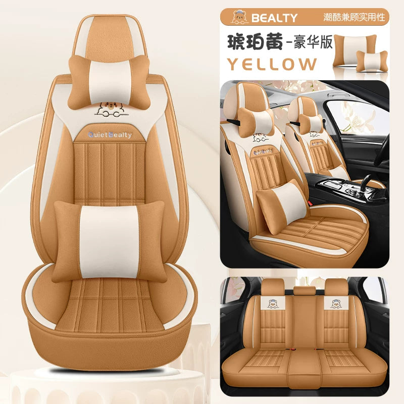 Qış üçün peluş avtomobil oturacağı yastıqları, tam örtüklü avtomobil oturacağı üzlükləri, qalınlaşdırılmış və qış üçün isti, rahat qısa peluş oturacaq yastıqları