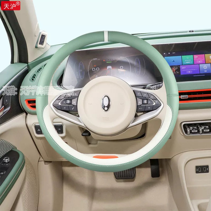 ORA Good Cat Car Steering Wheel Cover GT Car Interior Accessories Support Cover Popular Cream Green Winter Plush For Women