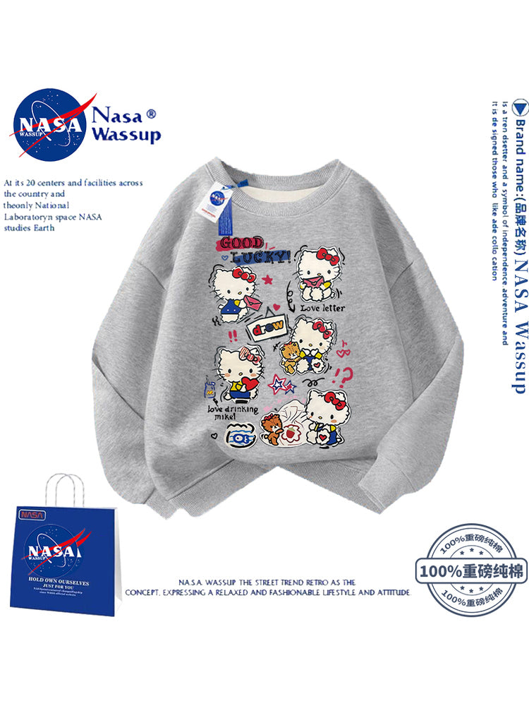 NASA Şirin Cizgi Filmi Pişik Pişik Sviteri Qızlar üçün, Yeni Yaz/Payız/Qış Stilində, Çoxfunksiyalı Boş Oturacaqlı, Ana-Qız Geyimi