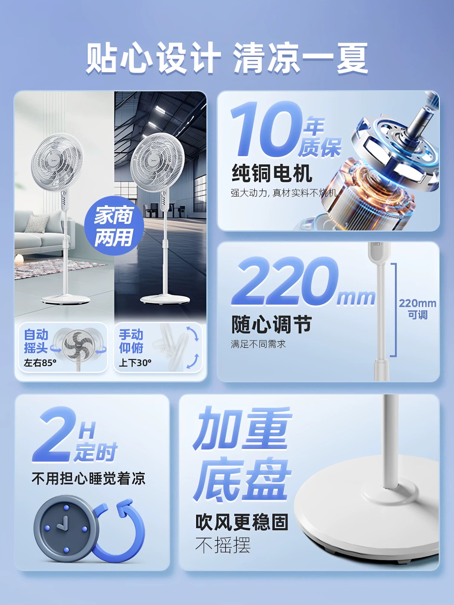 Midea elektrik fanatı məişət səssiz döşəmə ventilyatoru 20 düymlük sənaye ventilyatoru böyük küləkli qonaq otağı böyük başlı fan 2026 yeni model