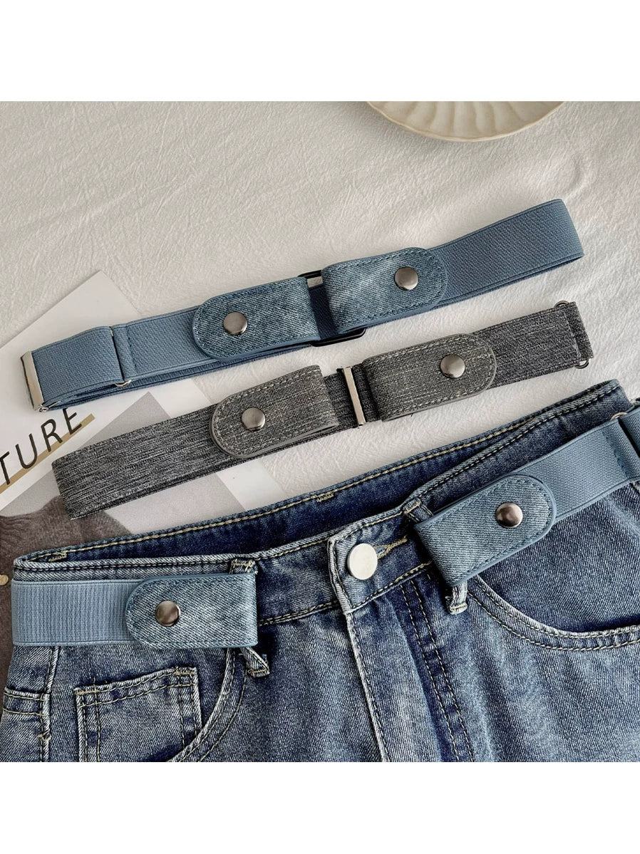 Kişilər və qadınlar üçün tənbəl kəmər elastik kəmər yeni moda elastik tələbə hərbi təlim jeans kəmər bel artefaktı