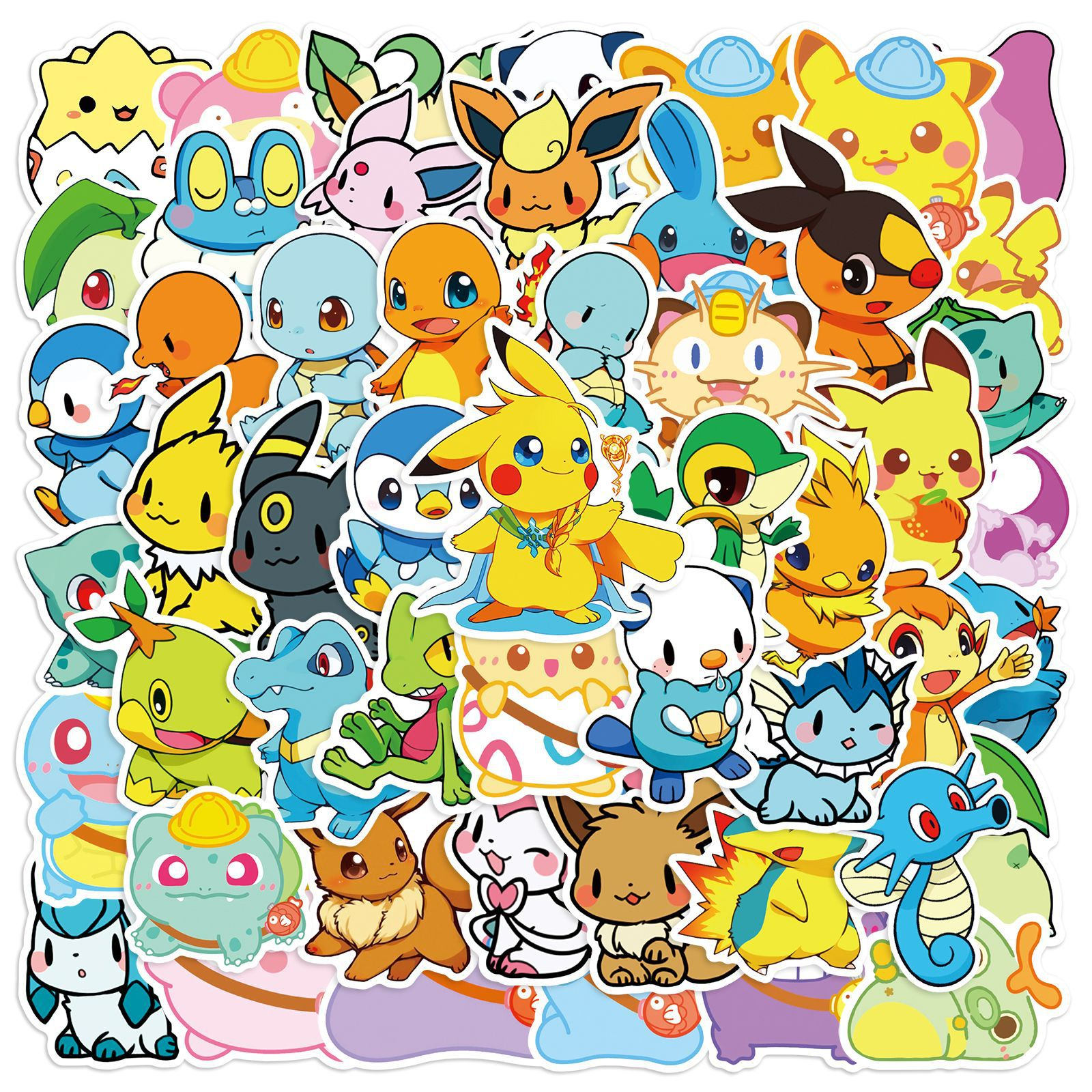 100 cizgi filmi sevimli inkişaf etmiş Pokemon stikerləri suya davamlı qraffiti Pokemon noutbuk planşet gitara Elektrikli avtomobil soyuducusu uşaq dəbilqəsi əl hesabı bəzək stikeri DIY