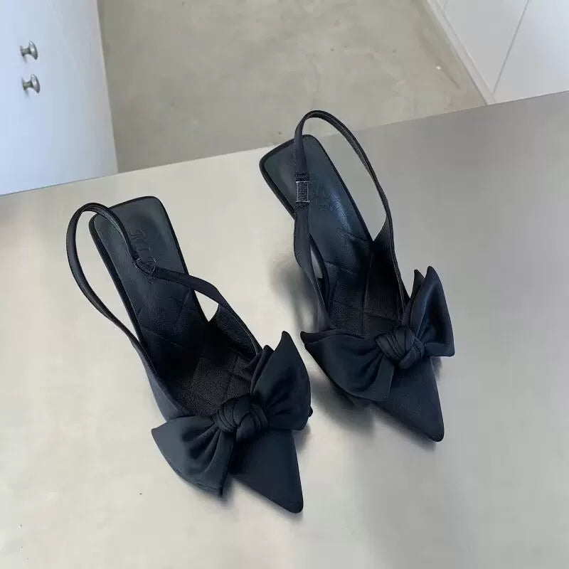Moda Qadın Ayaqqabıları Stiletto Uclu Qadın Pompası Yay