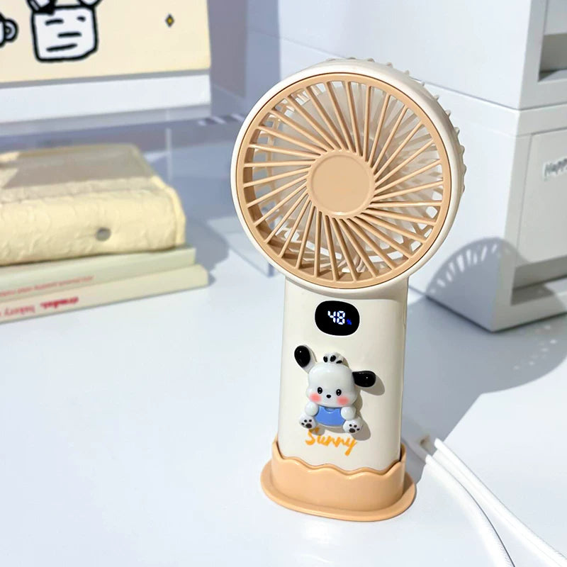 Li Jiazhen tərəfindən tövsiyə olunur] Şarj edən səssiz əl ventilyatoru Cizgi filmi tələbə sevimli portativ USB açıq havada kiçik elektrik ventilyatoru Qız yay masa üstü İnternet məşhurlar üçün əl elektrik ventilyatoru yataqxanası