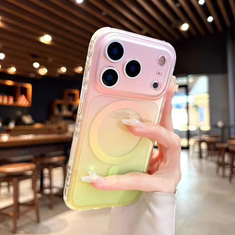 Apple 17promax mobil telefon qutusu, yeni gradient şaxtalı iPhone17 lens, hər şey daxil ultra nazik anti-düşmə 16pro yüksək səviyyəli maqnit emiş qoruyucu örtüyü kişi və qadınlar üçün uyğundur 15 yüksək səviyyəli yüngül lüks niş Yang