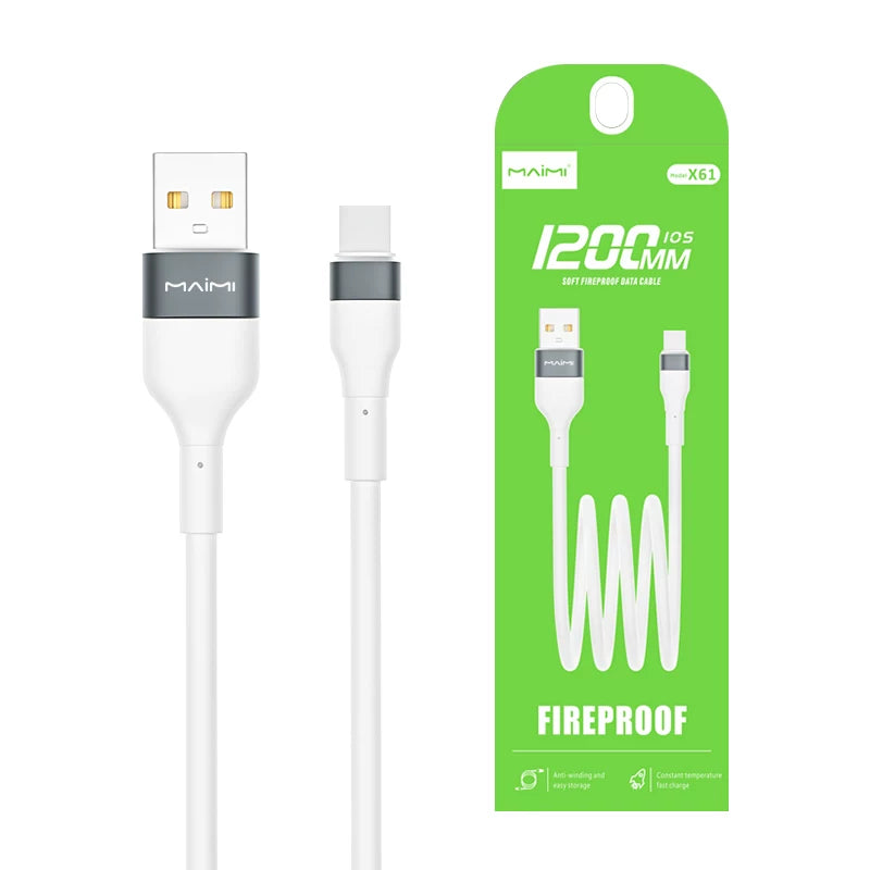 Maimi X61 iPhone13ProMax mobil telefonun şarj məlumat kabeli 6A sürətli şarj Android Type-C portu üçün uyğundur