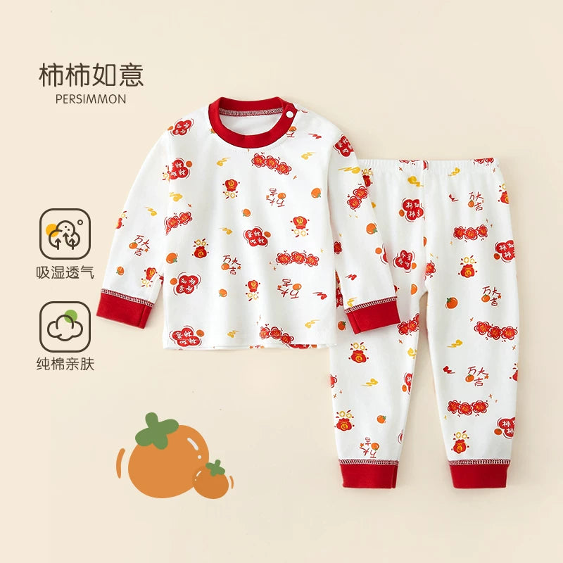 Körpə termal alt paltarı dəsti, təmiz pambıq, alt paltarı, qarın qoruyucusu, payız geyimləri, oğlan və qızlar üçün uzunqol pijamalar, uşaq ev geyimləri