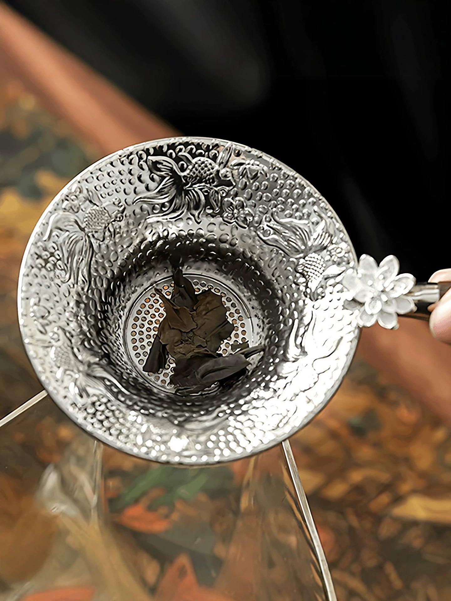 Çay sızması yaradıcı çay yarpağı çay filtri çay hunisi huni çayı yüksək səviyyəli ayrı çay filtri çay mərasimi çay dəsti aksesuarları filtr şəbəkəsi