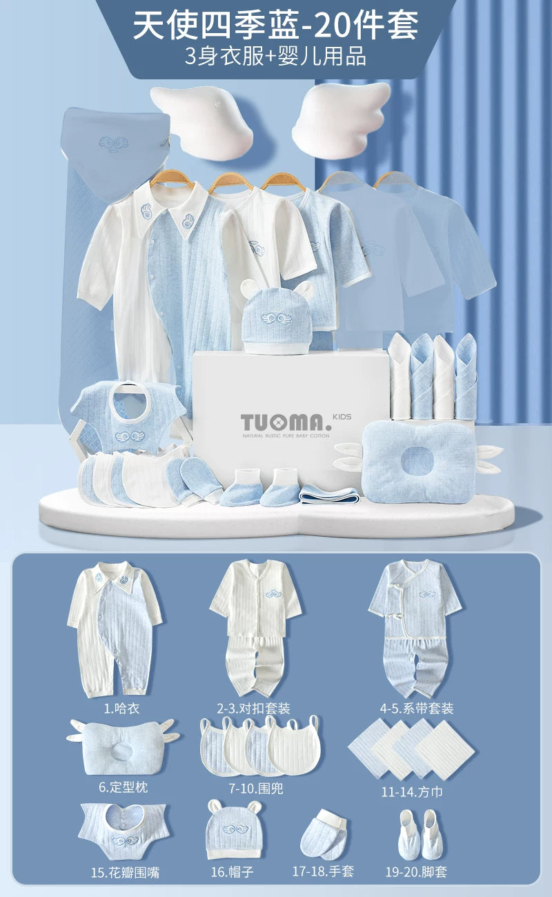 Körpə geyimləri, yeni doğulmuş körpələr üçün hədiyyə qutusu, təmiz pambıq dəsti, yeni doğulmuş körpələr üçün hədiyyələrin tam kolleksiyası, dolunay şənliyi və daha çox şey.