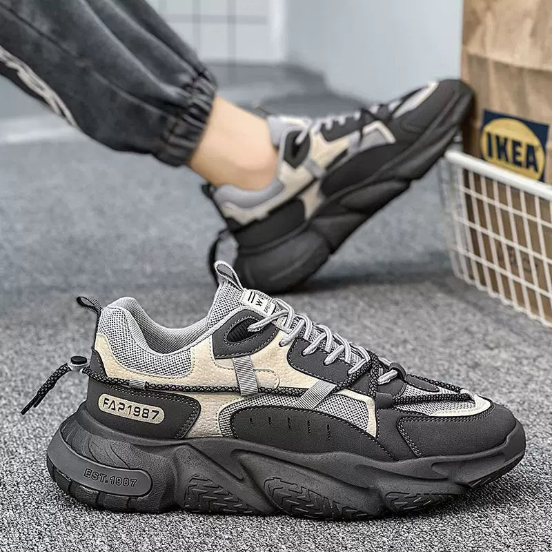 Yay Kişi Ayaqqabıları Mesh Nəfəs ala bilən İdman Ayaqqabıları Rend Lace Up