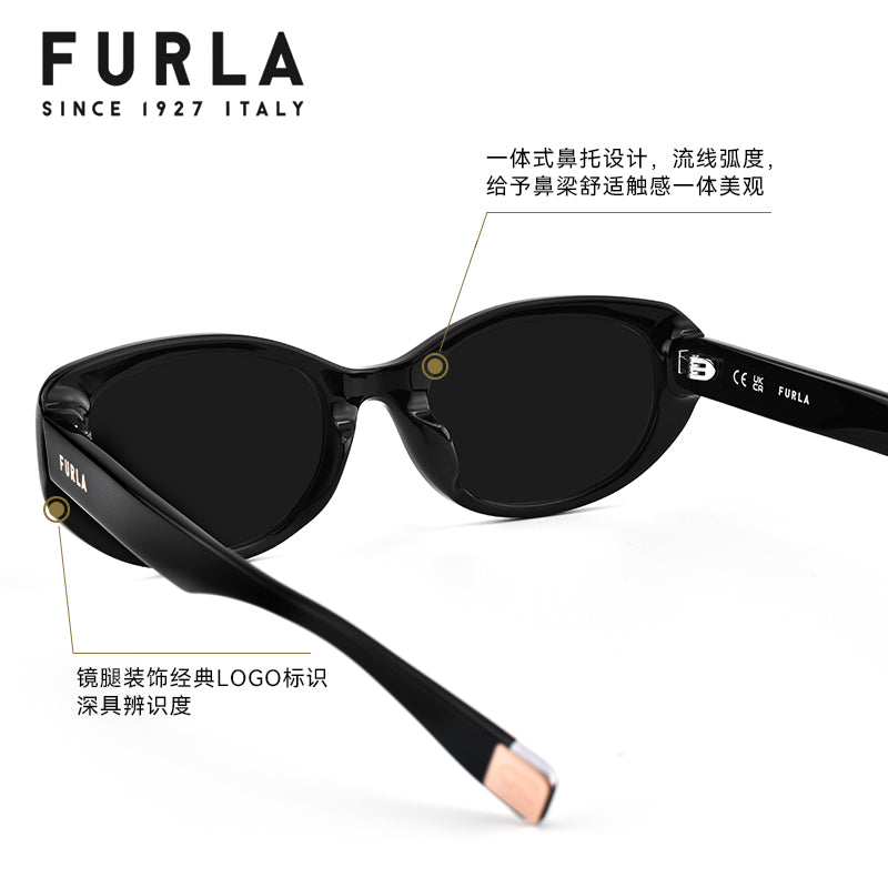 FURLA gün eynəyi qadın modası yüksək səviyyəli pişik gözü günəş eynəyi UV əleyhinə eynək SFUA38K