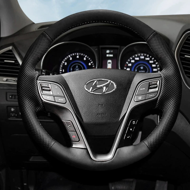 Hyundai Elantra, Hyundai Mistra, Hyundai Yuedong, Tucson və Langdong ix35 üçün qış versiyası üçün əl ilə tikilmiş orijinal dəri sükan örtüyü.