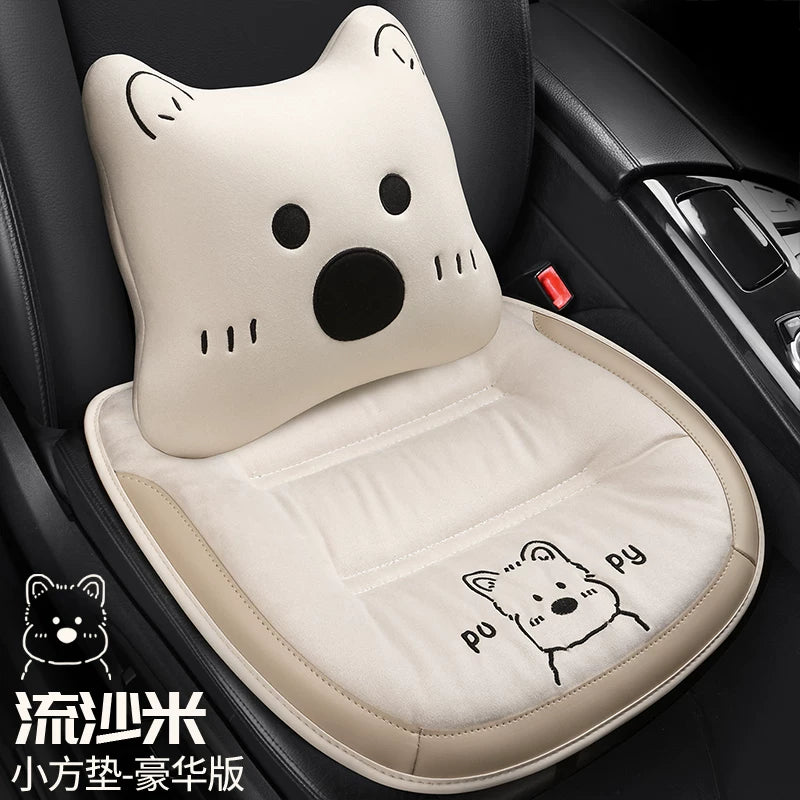 Avtomobil oturacaq üzləri, qışda isinən oturacaq üzləri, qalınlaşdırılmış yumşaq, 2025 yeni cizgi filmi stili, sürətli isitmə və isinmə arxa oturacaq üzləri