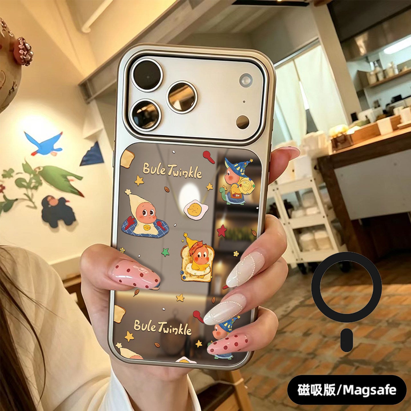 Apple 17 mobil telefon qutusu üçün uyğundur iphone17promax yeni qadın 16pro maqnit 15plus cizgi filmi güzgü ilə 14 niş yüksək səviyyəli sensasiya 13 obyektiv qaldırıcı 12 düşməyə qarşı 11 qoruyucu qabıq