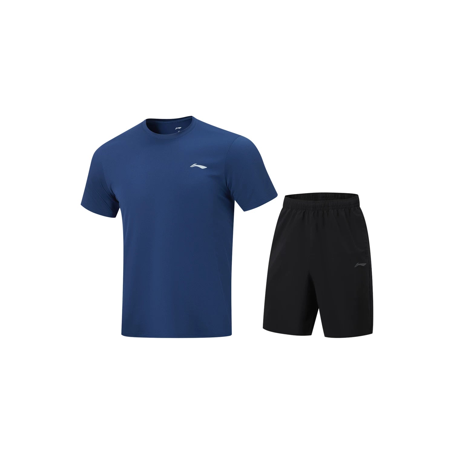 Li Ning tez quruyan kişi idman kostyumu 2026 yeni yay qaçış qısaqol buz ipək şort fitness tops idman geyimi