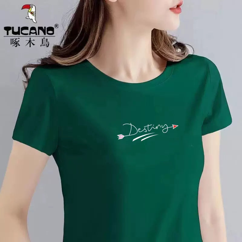 Clearance Pickup Woodpecker orta yaşlı və qocalar üçün təmiz pambıq qısaqol köynəklər qadın modası çox yönlü təsadüfi yay dibli köynəklər