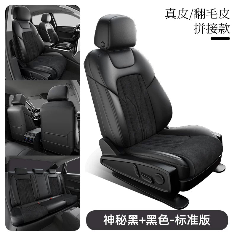 Zamşa avtomobil oturacağı yastıqları, orijinal dəri oturacaq üzlükləri, tam örtüklü, bütün mövsüm üçün, yeni yüksək səviyyəli avtomobil oturacağı üzlükləri və yastıqları