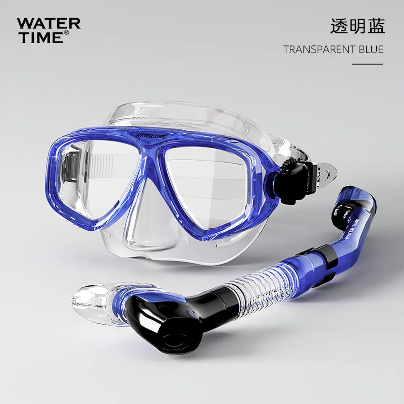 WaterTime snorkeling maskası Sambo maskası sualtı dalğıc gözlükləri respirator miyopi üzgüçülük üçün avadanlıq dəsti