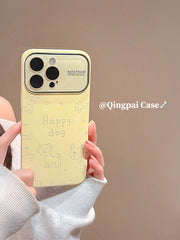 Qingpai obyektiv filmi, böyük pəncərəsi, Apple 17promax cib telefonu qutusu, iphone16pro yeni model 15 qadın modeli 14 sadə Yapon və Koreya yaradıcı hərtərəfli yumşaq qabıq üçün uyğun olan südlü sarı qraffiti balası ilə gəlir.